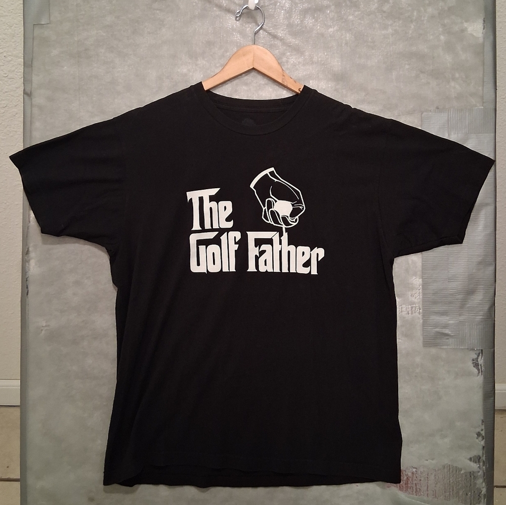 Men's "The Golf Father" Short Sleeve T-shirt : Size XL : Black : Made in U.S.A.
